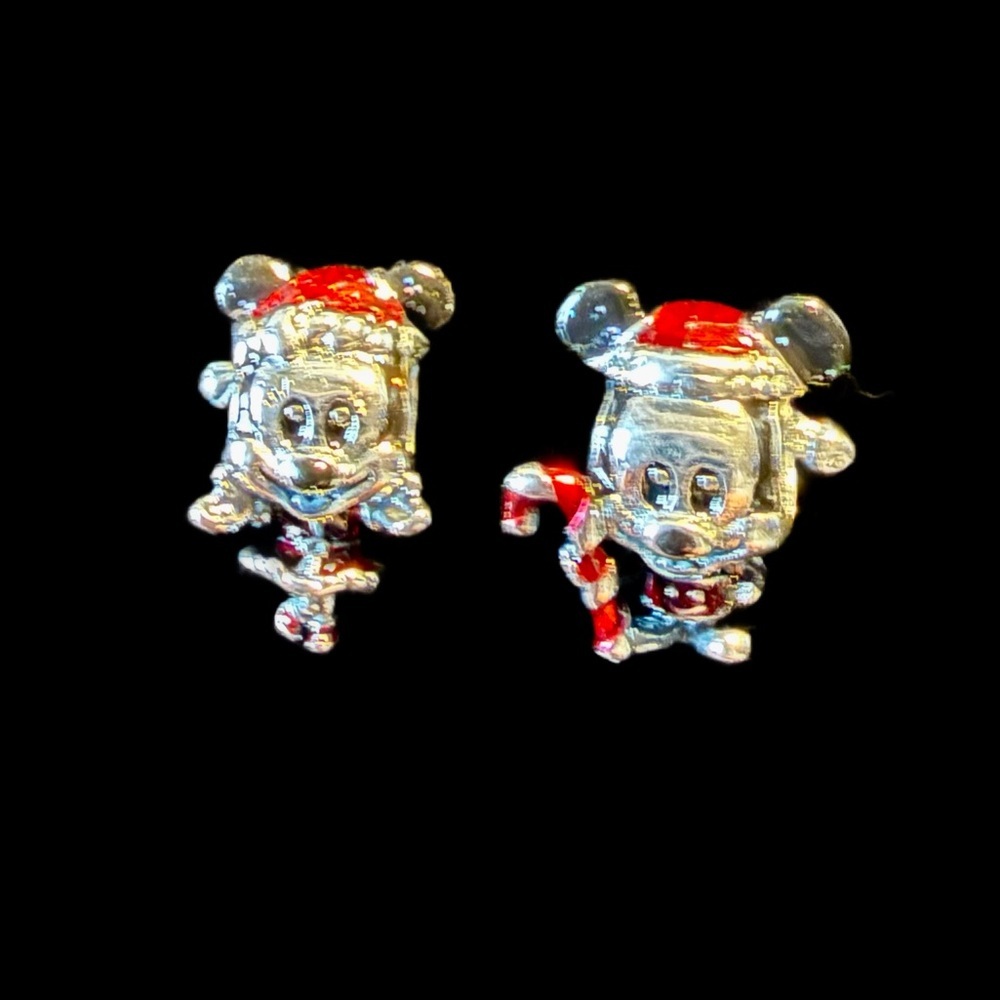 Authentic Pandora Disney Mickey and Minnie Christmas Charm Duo - NWOT - Picture 4 of 9